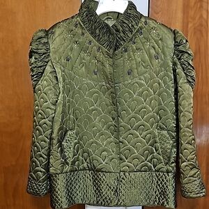 Embroidered Olive Green Jacket